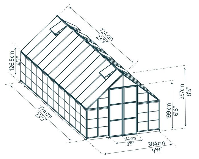 Växthus Balance 21,5 m² Silver Canopia by Palram